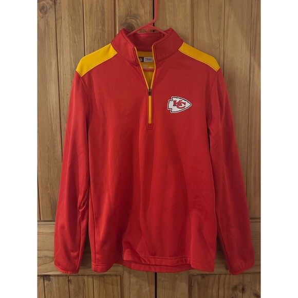 NFL Team Apparel KC Chiefs 1/4 Zip Fleece Lined Pullover Small - Picture 1 of 4